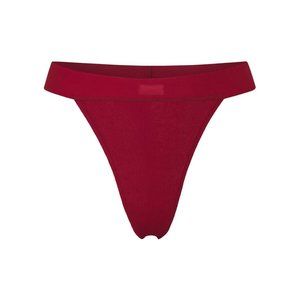 Skims Women Brick Cotton Blend High-Cut Waistband Rib Thong Panty Sz Medium RARE
